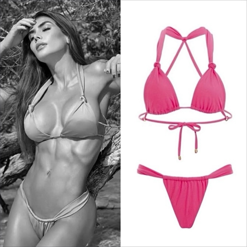 Free People Set - AGUA BENDITA Naya Luau Bikini Top & Elsa Thong Bottoms S/L